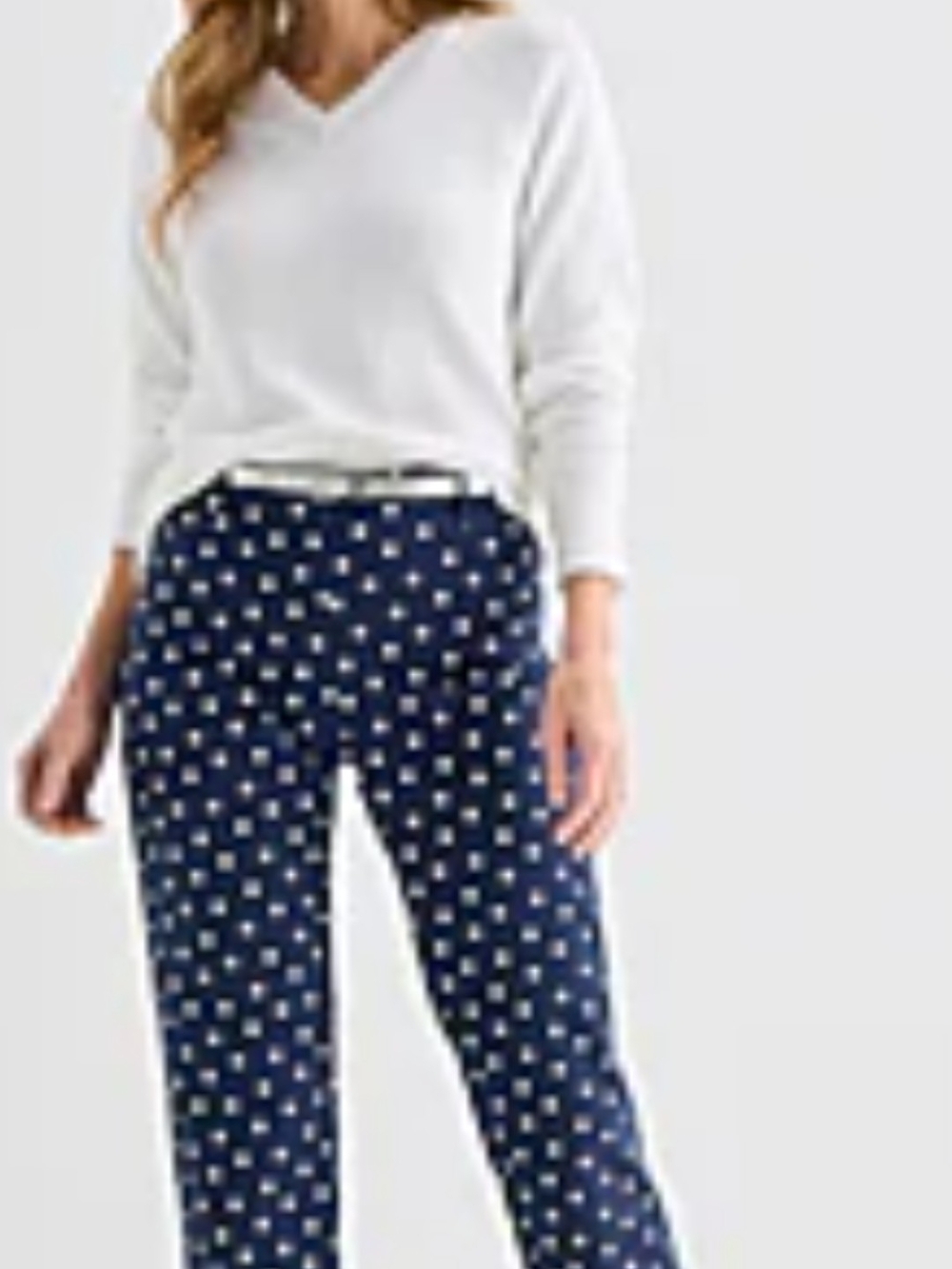 Old Navy Navy Polka Dot Straight-Leg Pants